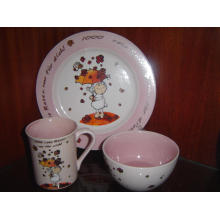 Ceramic Children Breakfast Set Bowl Plate and Mug
